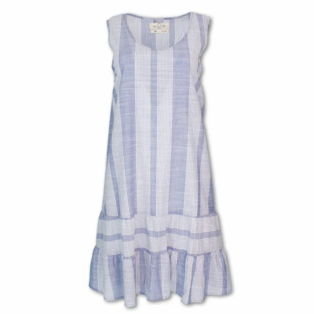 Purnell Dresses Women's Blue Ruffle Hem Dress