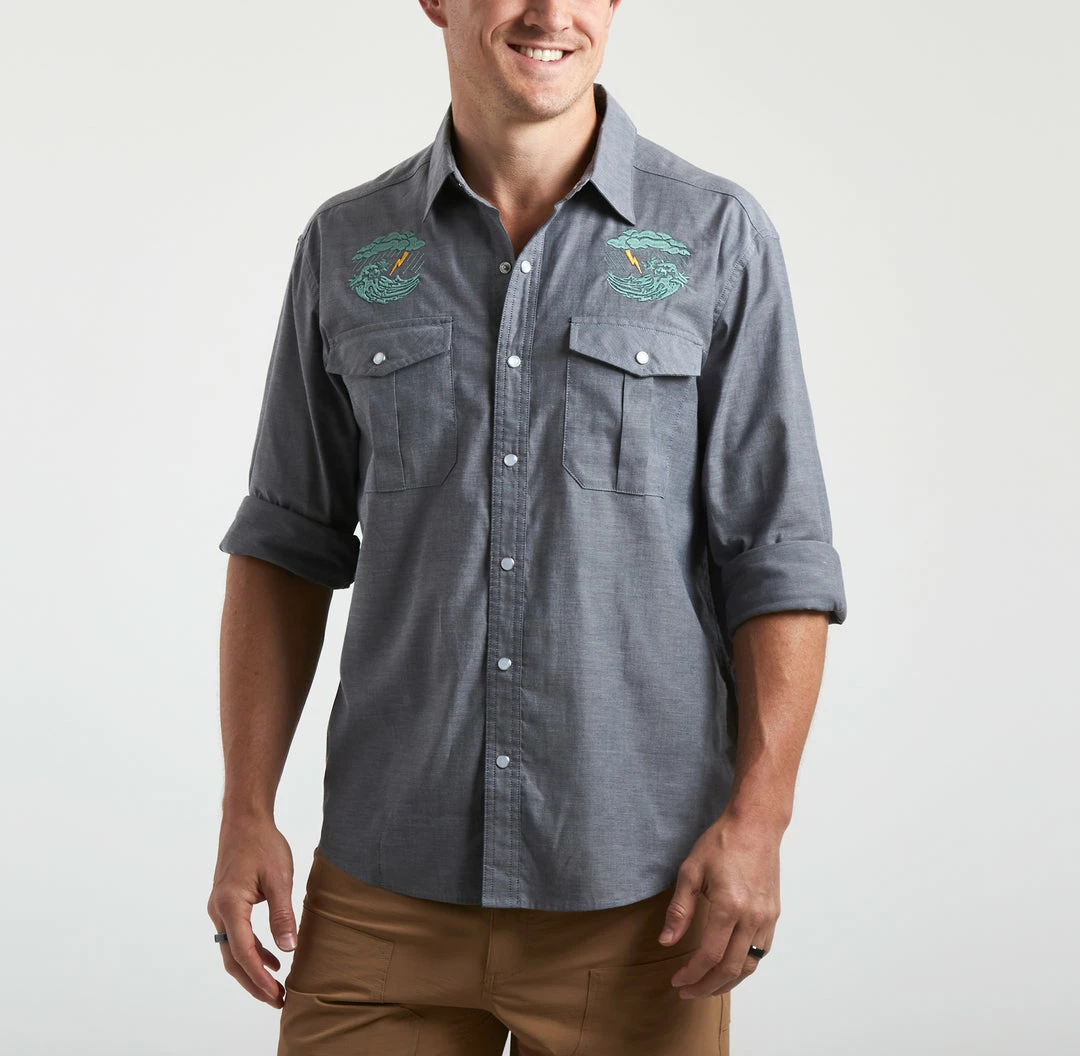 Howler Brothers Tops Gaucho Snapshirt-Turbulent Waters